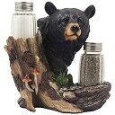 【中古】【輸入品・未使用】Black Bear Glass Salt and Pepper Shaker Set Sculpture Kitchen Decor...