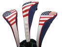 【中古】【輸入品・未使用】Majek USA パトリオット ゴルフ ジッパーヘッドカバー ドライバー1 3 5 フェアウェイウッドヘッドカバー U.S.A ネオプレンスタイル 愛国的なドラ