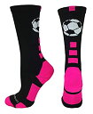 【中古】【輸入品・未使用】(Large Black/Neon Pink) - Soccer Ball Crew Soccer Socks
