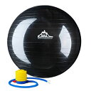 【中古】【輸入品・未使用】Black Mountain Products アンチバーストエクササイズ安定ボール ポンプ付き ブラック 2000ポンド/65cm