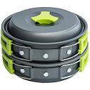 【中古】【輸入品 未使用】Camping Cookware Mess Kit Backpacking Gear Hiking Outdoors Bug Out Bag Cooking Equipment 10 Piece Cookset Lightweight Compact Dur