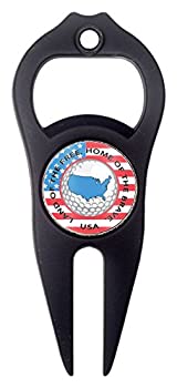 【中古】【輸入品・未使用】Hat Trick Openers 6-in-1 Golf Divot Tool with USA Logo Black