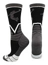 【中古】【輸入品・未使用】(Medium Black/Graphite/White) - MadSportsStuff Victory Basketball Socks with Player in Crew Length(4)