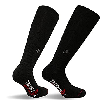 【中古】【輸入品・未使用】Travelsox レディース トラベルコンプレッションソックス XL ブラック