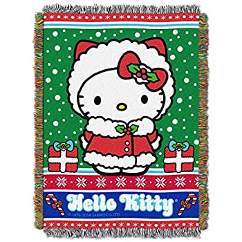 【中古】【輸入品・未使用】SANRIO Hello Kitty "Snow Kitty" Woven Tapestry Throw Blanket 48" x 60" Multi Color