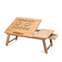 【中古】【輸入品 未使用】THY COLLECTIBLES Multi Function Bamboo Lapdesk Table Laptop Stand Breakfast Trays Bed Serving Tray with Adjustable Legs 50cm L x 30cm W