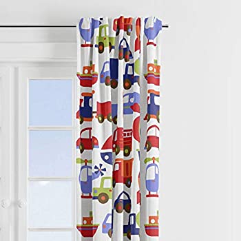 【中古】【輸入品・未使用】Transportation Multicolor Curtain Panel by Bacati