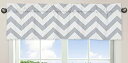 【中古】【輸入品・未使用】Grey and White Chevron Collection Zig Zag Window Valance