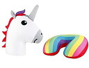 【中古】【輸入品・未使用】Unicorn Rainbow Zip & Flip Pillow - Magical Unicorn Transforms Into Rainbow Travel Neck Pillow