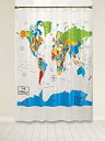 【中古】【輸入品・未使用】Saturday Knight The World Peva Shower Curtain