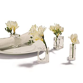 【中古】【輸入品・未使用】Two's Company Set of 4 Napkin Rings/bud Vase