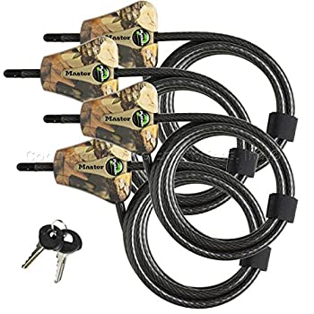 【中古】【輸入品・未使用】Master Lock パイソントレイルカメラ調節可能カモフラージュケーブルロック 4 Pack PYTHN-CAMO(3)