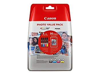 šۡ͢ʡ̤ѡCanon CLI-551XL եȥХ塼ѥå C/M/Y/BK PP-201 10x15 6443B006...