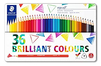 yÁzyAiEgpzStaedtler 157?m36?ErgosoftOp`Colouring Pencil Assorted ColoursATin of 36