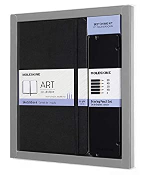 Moleskine Skizzen-Set Skizzenbuch: Large/A5 Hard Cover Schwarz; Zeichenstift-Set