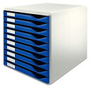 【中古】【輸入品・未使用】LEITZ DRAWER SET 10DRW BLUE/GREY 5281-35(2)