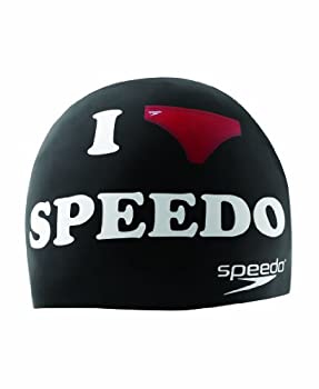 【中古】【輸入品・未使用】Speedoシリコン' I Heart Speedo ' Swimキャップ、ブラック