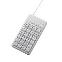 【中古】エレコム テンキーボード 有線 Mサイズ メンブレン 高耐久 USBハブ付 ホットキー付 ホワイト TK-TCM015WH