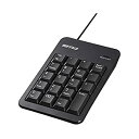 【中古】BUFFALO 有線テンキーボードTabキーUSBハブ付き ブラック BSTKH100BK