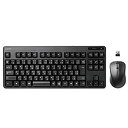 【中古】エレコム キーボード 【マウスセット】 ワイヤレス (レシーバー付属) メンブレン コンパクトキーボード ブラック TK-FDM105MBK
