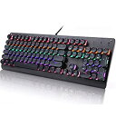 【中古】レトロ ゲームキーボード-青軸 104 キー LEDバックライトメカニカルキーボード 有線 防衝突 防水 ゲーム専用キーボード-k600R…