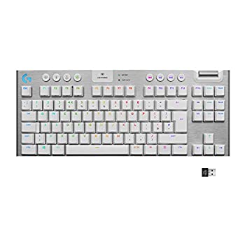 šLogitech G915 TKL White Tactile Tenkeyless Lightspeed Wireless RGB Mechanical Gaming Keyboard Low Profile Switch Options LIGHTSYNC RGB