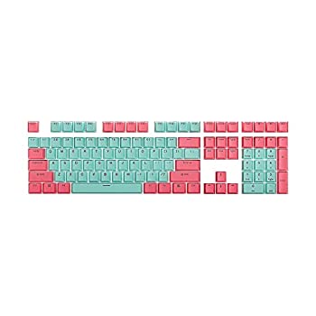 【中古】HK Gaming ダブルショット PBTキーキャップ ? チェリープロファイル ? 厚いPBTキーセット メカニカルキーボード用 (108キー、マイアミ)