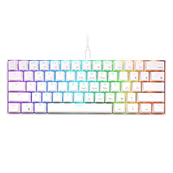 【中古】RK ROYAL KLUDGE RK61 有線 60% メカニカルゲーミングキーボード RGB バックライト 超コンパクト ブルースイッチ ホワイト