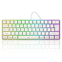 【中古】MageGee TS91 ミニ 60% ゲーム/オフィスキーボード 防水キーキャップタイプ 有線RGBバックライトコンパクトコンピュータキーボード Wi...