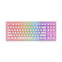 【中古】EPOMAKER AKKO Sakura 87キー RGB有線メカニカルキーボード アクリル半透明ケース付き PBTプリンディングキーキャップ ゲーム/...