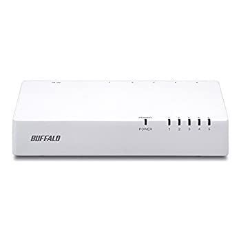 【中古】BUFFALO 10/100Mbps対応 プラスチック筺体 電源内蔵 5ポート ホワイト スイッチングハブ LSW4-TX-5NP/WHD