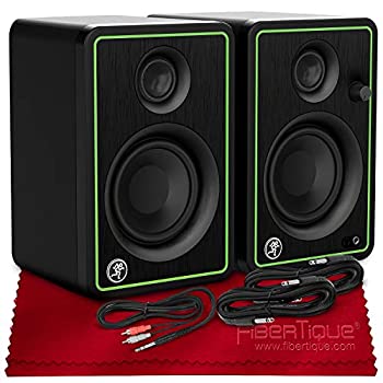 【中古】Mackie CRシリーズcr3???3?"クリエイティブ参照マルチメディアモニタペアバンドルwith 3?xケーブルとfibertique布