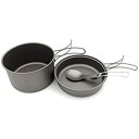 【中古】キャンプ用調理器具 1-2人のためのキャンプ調理器具キットのためのキャンプのバックパッキングのためのステンレス鋼が付いている鍋の鍋の鍋料理