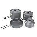 【中古】キャンプ用調理器具 キャンプ用調理器具鍋と鍋セットメッセキットバックパッキング調理器具クックセットアウトドアアウトアウト3-4人のためのハ