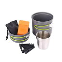 【中古】キャンプ用調理器具 キャンプ調理器具セットキャンプ鍋ピクニックハイキング用品ギアピクニック調理器具クッキングツールセット 野外調理セット