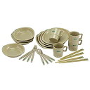 【中古】ロゴス(LOGOS) 食器 箸付きディナーセット4人用 収納袋付き