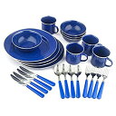 【中古】エナメルキャンプ食器24個を設定