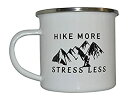 【中古】面白いキャンプマグ エナメルキャンプコーヒーカップ ギフト Hike More Stress Less Camping Gear
