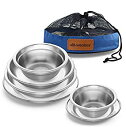 【中古】Wealers ステンレススチールプレートとボウル キャンプセット (12点セット) SとLサイズの食器セット 子供 大人 家族 キャンプ ハイキング ...