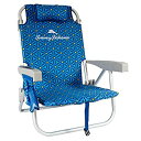 【中古】Tommy Bahama Backpack Cooler Beach Chair - Blue Floral