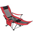 【中古】SUNTIME アウトドア 調節可能 折りたたみ キャンプチェア 取り外し可能なフットレスト付き (レッド)