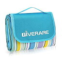 【中古】GIVERARE ピクニックビーチブランケット XL 砂不使用 防水 アウトドア キャンプブランケット 速乾 オックスフォード ファミリーマット ポータ...