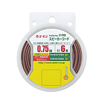 【中古】エーモン スピーカーコード 0.75sq 6m OFC99.97%以上 透明/白ライン 1190