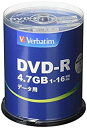   Verbatim o[xC^ 1L^p DVD-R 4.7GB 100 zCgv^u 1-16{ Ж1w DHR47JP100V4