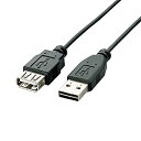 【中古】エレコム USBケーブル 延長 USB2.0 (USB A オス to USB A メス) リバーシブルコネクタ 2m ブラック U2C-DE20BK