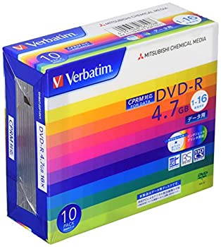【中古】バーベイタムジャパン(Verbatim Japan) 1回記録用 DVD-R CPRM 4.7GB 10枚 ホワイトプリンタブル 片面1層 1-16倍速 DHR47JDP10V1