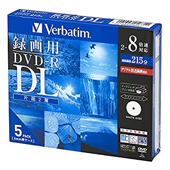 【中古】バーベイタムジャパン(Verbatim Japan) 1回録画用 DVD-R DL CPRM 215分 5枚 ホワイトプリンタ..