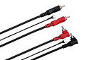 【中古】HOSA CRA-201DJ 1m RCA×2-L型RCA×2 アース線付 オーディオケーブル