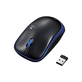 【中古】エレコム マウス ワイヤレス (レシーバー付属) Mサイズ 3ボタン IRセンサー 省電力 ブルー M-IR07DRBU