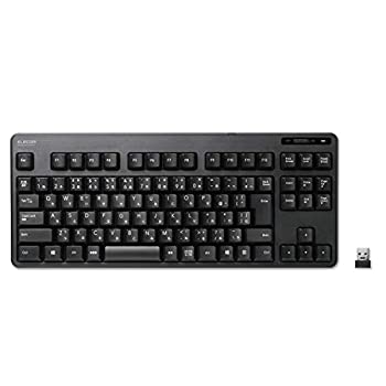 【中古】エレコム キーボード ワイヤレス (レシーバー付属) メンブレン コンパクトキーボード ブラック TK-FDM105TXBK
